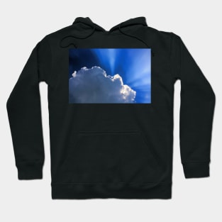 Sun behind the clouds in the blue sky Hoodie